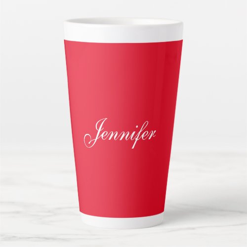 Professional classical handwriting name custom red latte mug