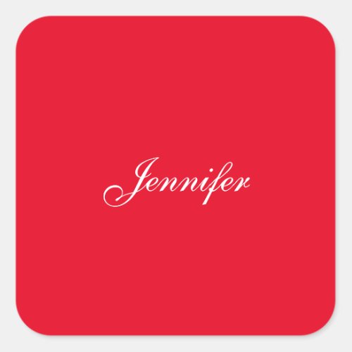 Professional classical handwriting name custom red square sticker