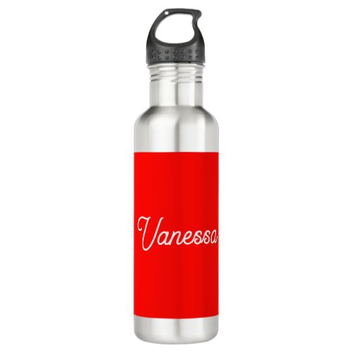 Professional classical handwriting name custom red stainless steel water bottle