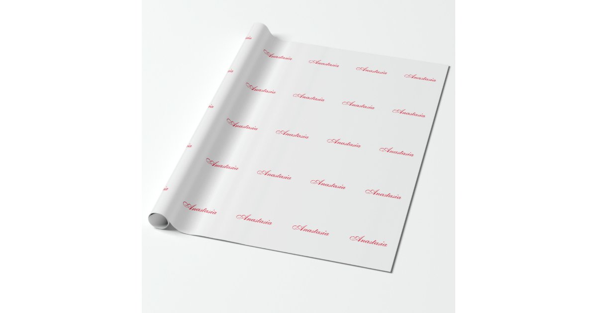 Professional classical handwriting name custom red wrapping paper