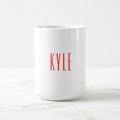 Professional classical handwriting name red white coffee mug