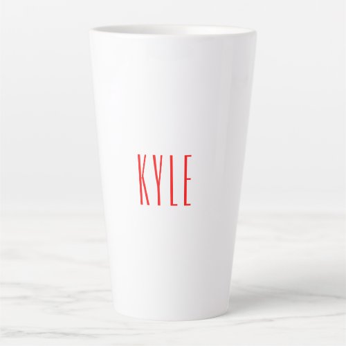 Professional classical handwriting name red white latte mug