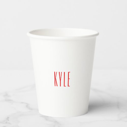 Professional classical handwriting name red white paper cups