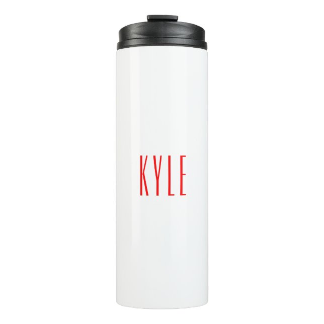 Professional classical handwriting name red white thermal tumbler (Front)
