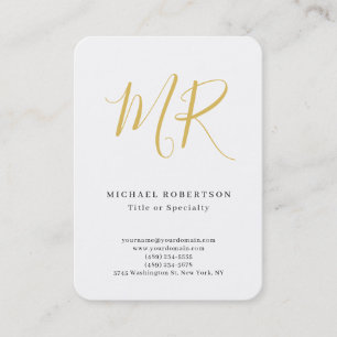 Professional Classical Monogram Minimalist Plain Business Card