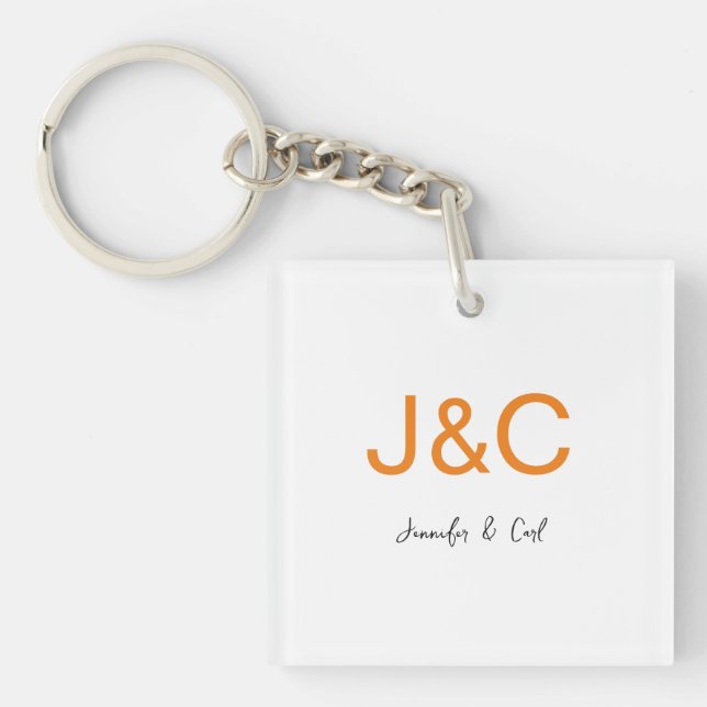 Professional Classical Monogram Minimalist Plain Keychain (Front)