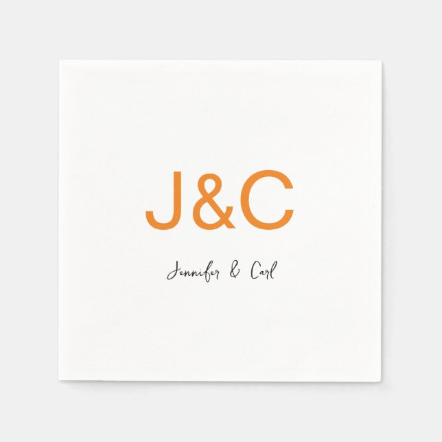 Professional Classical Monogram Minimalist Plain Napkins (Front)
