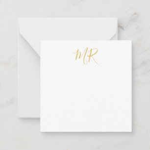 Professional Classical Monogram Minimalist Plain Note Card