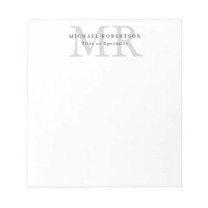 Professional Classical Monogram Minimalist Plain Notepad