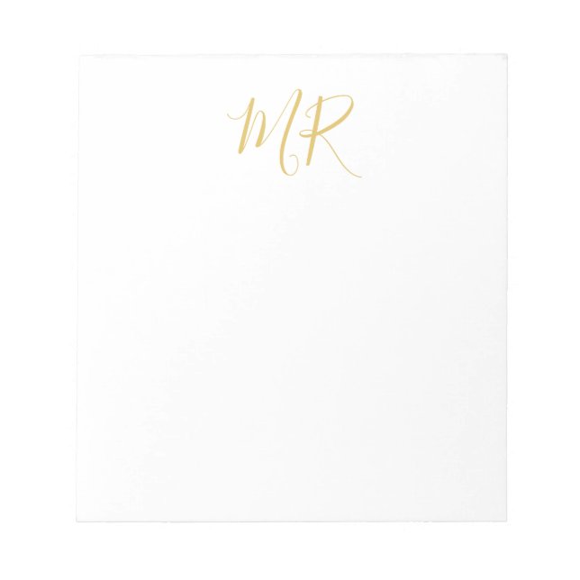 Professional Classical Monogram Minimalist Plain Notepad (Front)