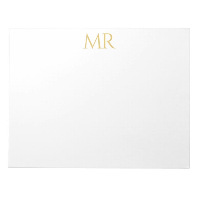 Professional Classical Monogram Minimalist Plain Notepad (Front)