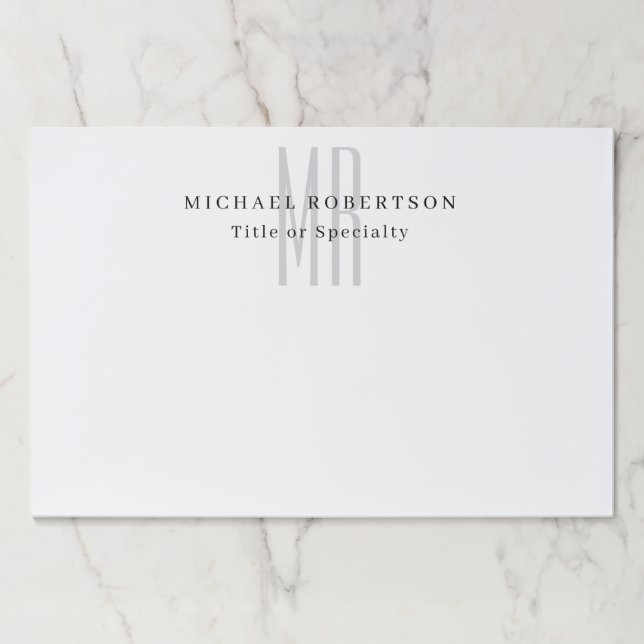 Professional Classical Monogram Minimalist Plain Paper Pad (Front)