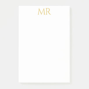 Professional Classical Monogram Minimalist Plain Post-it Notes