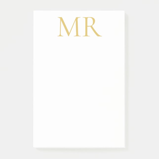 Professional Classical Monogram Minimalist Plain Post-it Notes (Front)
