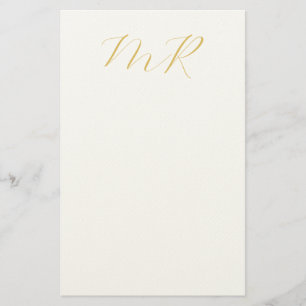 Professional Classical Monogram Minimalist Plain Stationery