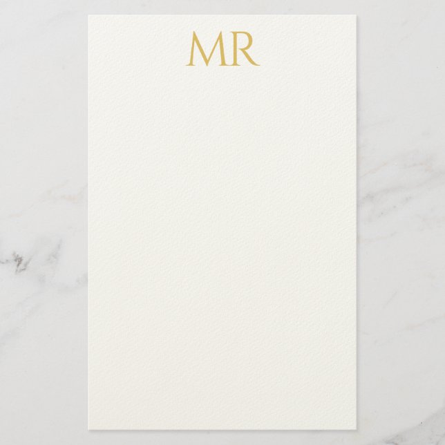 Professional Classical Monogram Minimalist Plain Stationery (Front)
