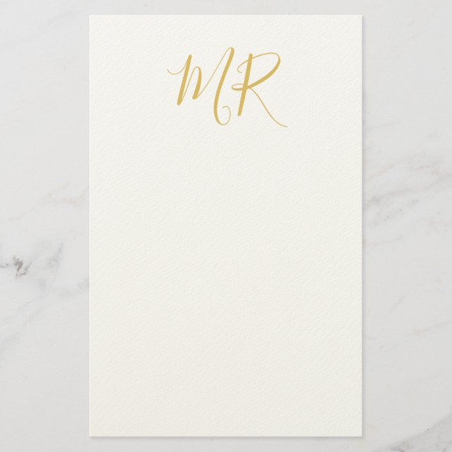 Professional Classical Monogram Minimalist Plain Stationery (Front)