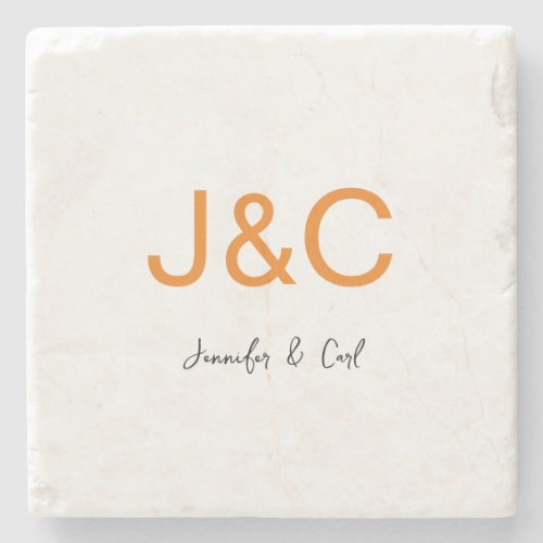 Professional Classical Monogram Minimalist Plain Stone Coaster