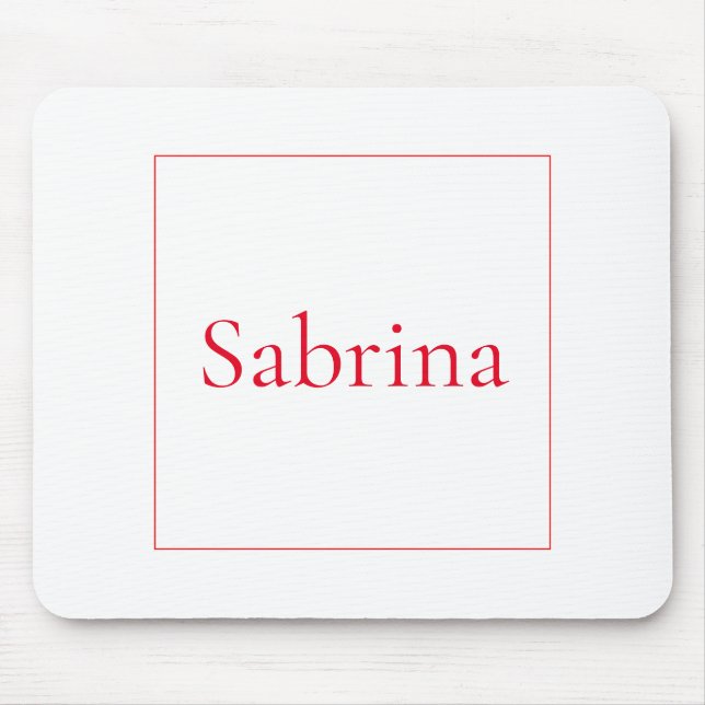 Professional classical name custom red white mouse pad (Front)