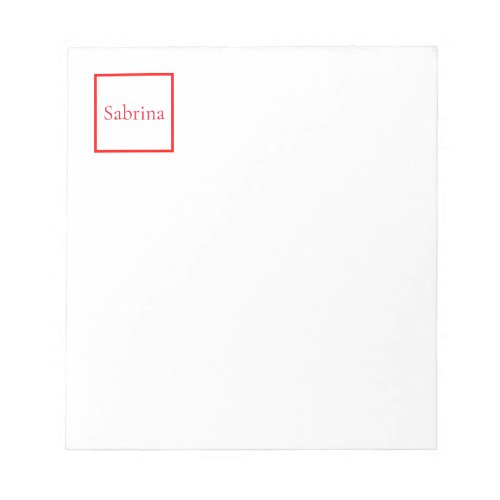 Professional classical name custom red white notepad