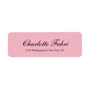 Professional Classical Pale Pink Script Label