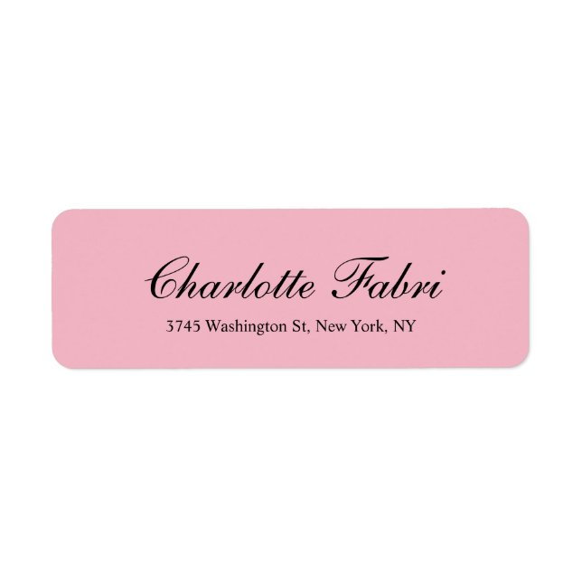 Professional Classical Pale Pink Script Label (Front)