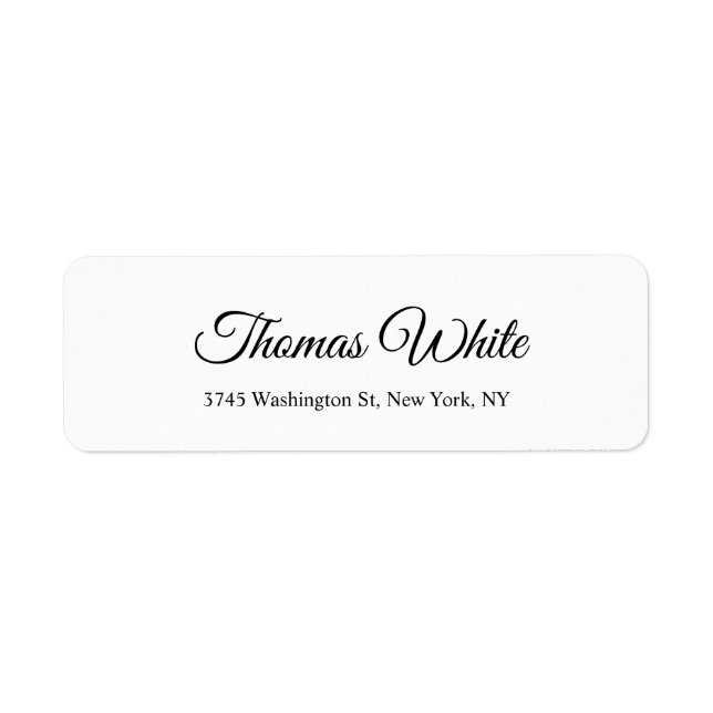 Professional Classical Plain Black White Unique Label (Front)