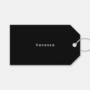 Professional classical plain name custom black gift tags