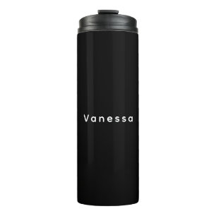 Professional classical plain name custom black thermal tumbler