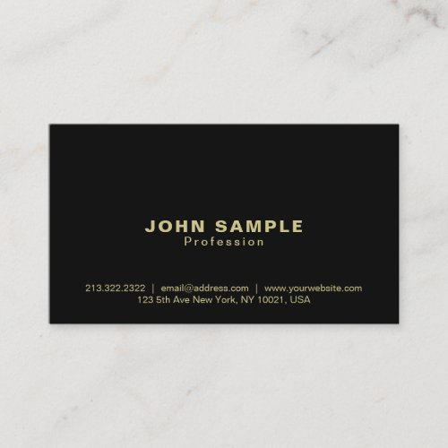 Professional Classy Black Gold Modern Simple Business Card