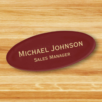 Professional Classy Gold Office Business Magnetic Name Tag by iCoolCreate at Zazzle