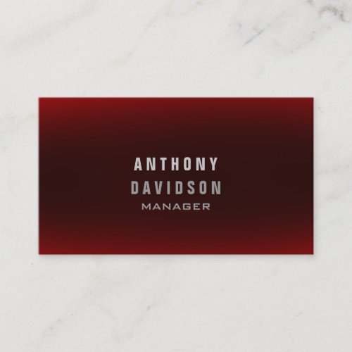 Professional Classy Red Manager Business Card