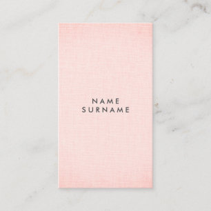 Professional Clean Blush Linen Minimalist Vertical Business Card