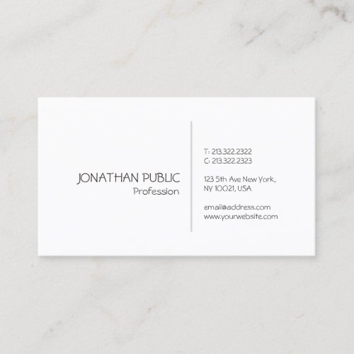 Professional Clean Creative Elegant Modern Plain Business Card