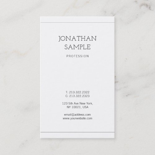 Professional Clean Design Elegant Plain Luxury Business Card