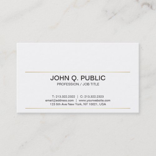 Professional Clean Design Gold Stripes Modern Business Card