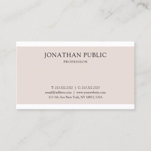 Professional Clean Graphic Design Elegant Plain Business Card