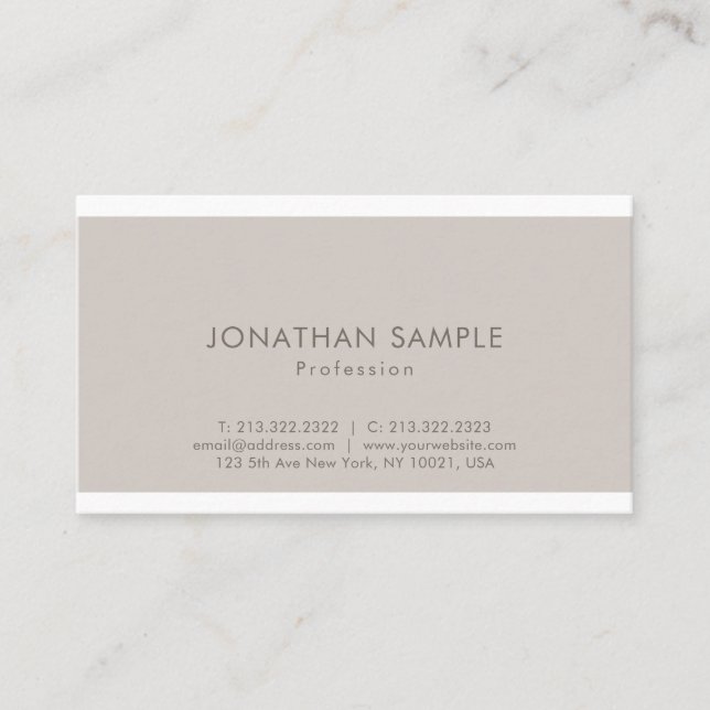 Professional Clean Graphic Design Modern Plain Business Card (Front)