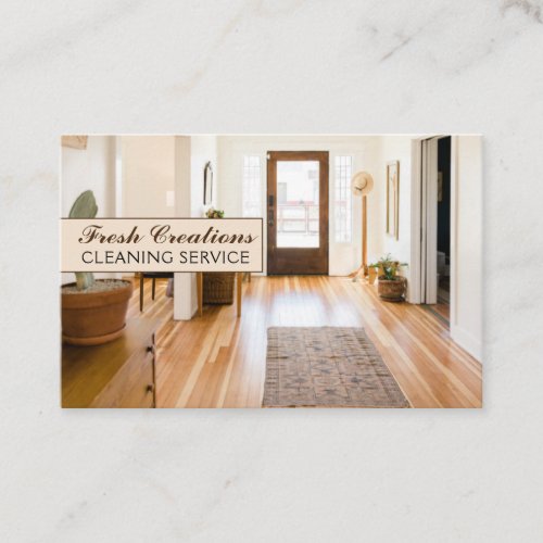 Professional Clean Home Interior Cleaning Service Business Card