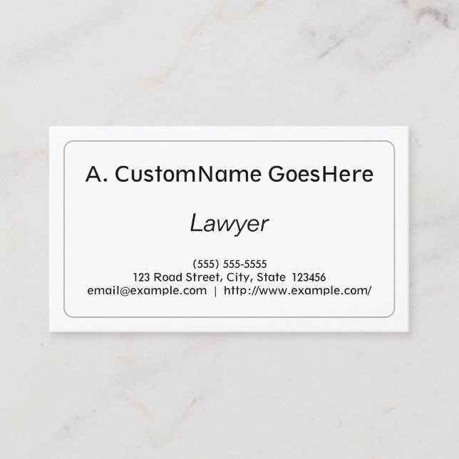 Professional & Clean Lawyer Business Card (Front)