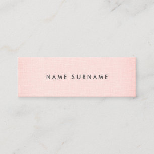 Professional Clean Layout Blush Linen Minimalist Mini Business Card