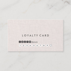 Professional Clean Minimalist Linen Loyalty Card