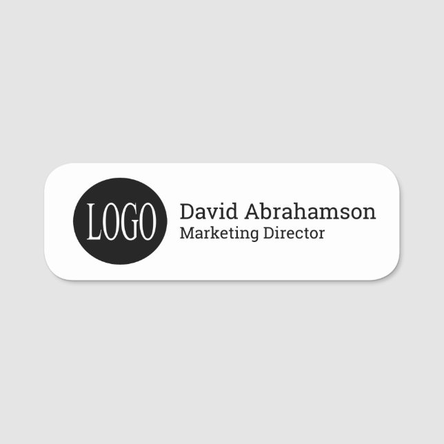 Professional Clean Modern Business Company Logo Name Tag (Front)