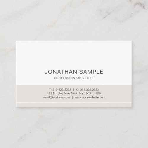 Professional Clean Plain Modern Elegant Colors Business Card