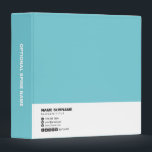 Professional Clean Typo Minimalist Solid Blue 1.5" 3 Ring Binder<br><div class="desc">Professional Clean Simplicity Creative Typography Minimalist Solid Robin Egg Blue Layout Customizable 1.5" 3 ring Binder #Customizable #Binder #CustomizableBinder #Stationary @Zazzle #Zazzle #ZazzleMade with Social Media Icons (Facebook, Twitter, Instagram, Pinterest, Youtube) Fully Editable & Customizable! Easy to Customize. Personalize the with your full information. Simple to use. Suitable for a...</div>