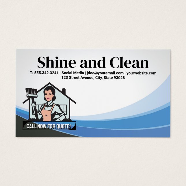 Professional Cleaner with Broom (Front)