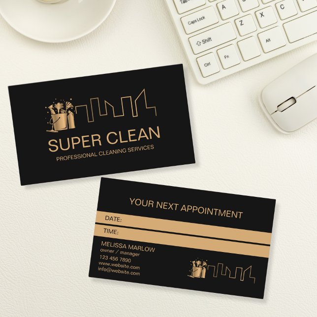 Professional Cleaning House Residential Commercial Business Card (Creator Uploaded)
