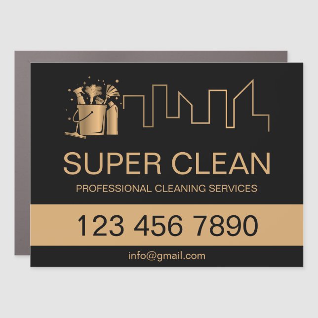 Professional Cleaning House Residential Commercial Car Magnet (Front)