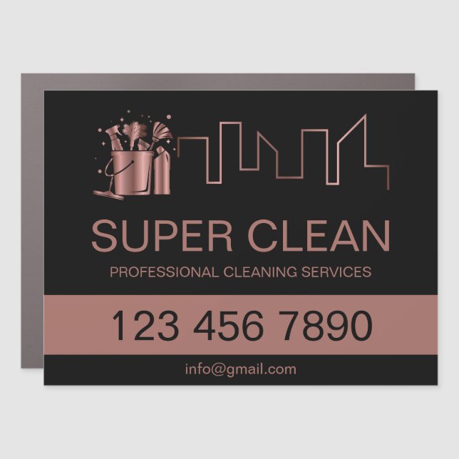 Professional Cleaning House Residential Commercial Car Magnet (Front)