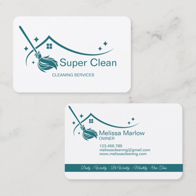 Professional Cleaning House Services Business Card (Front/Back)